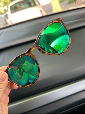Source Unknown Tortoiseshell Sunglasses with Green Mirrored Lenses
